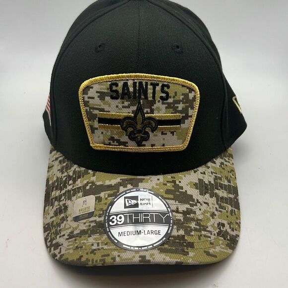 New Orleans Saints New Era 2021 Salute To Service 39THIRTY Flex Hat-Camo M/L-NWT - Picture 1 of 6